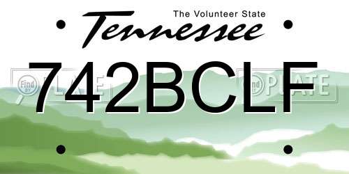 742BCLF Tennessee License Plate