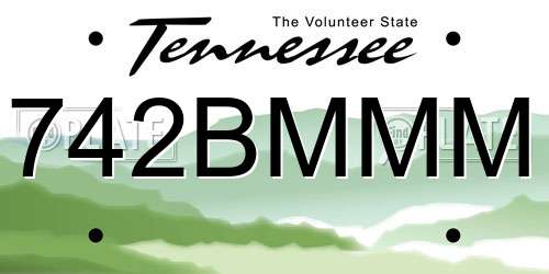 742BMMM Tennessee License Plate