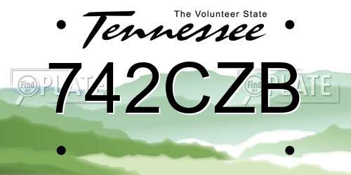 742CZB Tennessee License Plate
