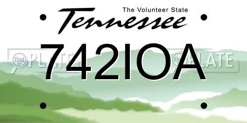 742IOA Tennessee License Plate