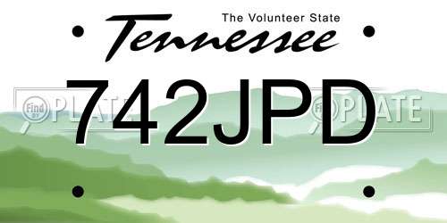 742JPD Tennessee License Plate