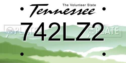 742LZ2 Tennessee License Plate