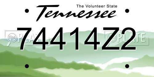 74414Z2 Tennessee License Plate