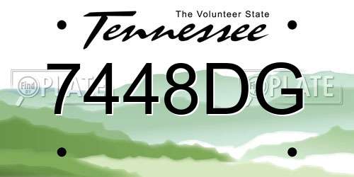 7448DG Tennessee License Plate