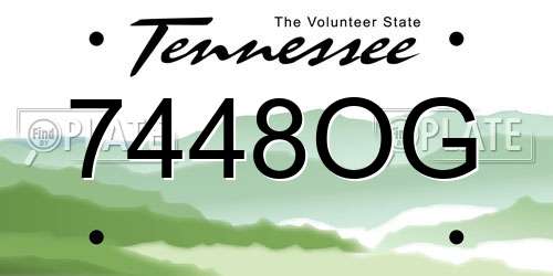 7448OG Tennessee License Plate