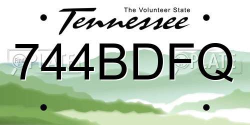 744BDFQ Tennessee License Plate