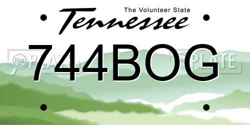 744BOG Tennessee License Plate
