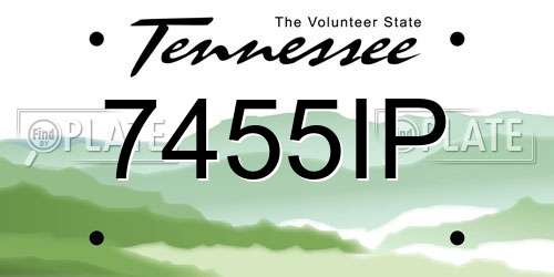 7455IP Tennessee License Plate