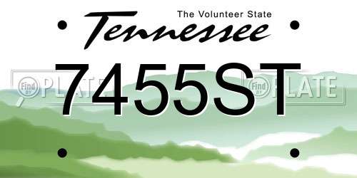 7455ST Tennessee License Plate