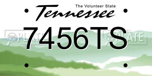 7456TS Tennessee License Plate