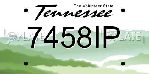7458IP Tennessee License Plate