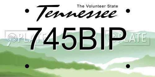 745BIP Tennessee License Plate