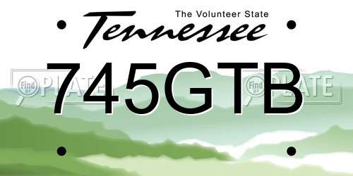 745GTB Tennessee License Plate