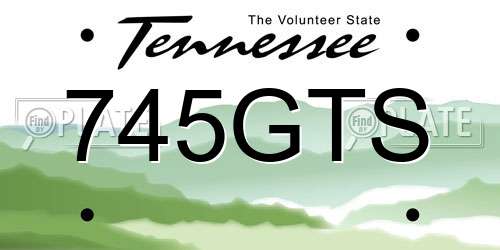 745GTS Tennessee License Plate