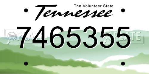 7465355 Tennessee License Plate