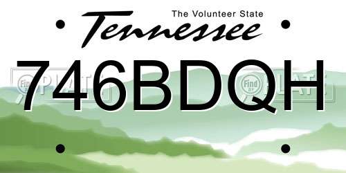 746BDQH Tennessee License Plate
