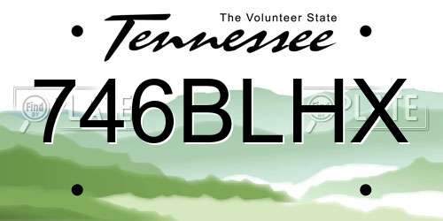 746BLHX Tennessee License Plate