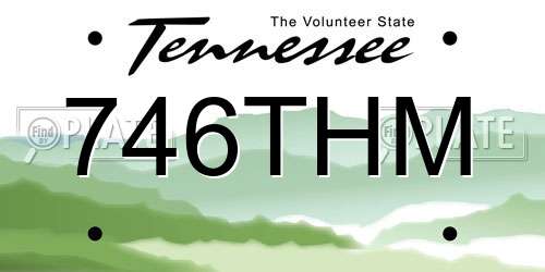 746THM Tennessee License Plate