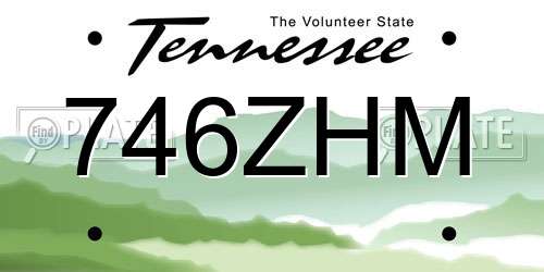 746ZHM Tennessee License Plate