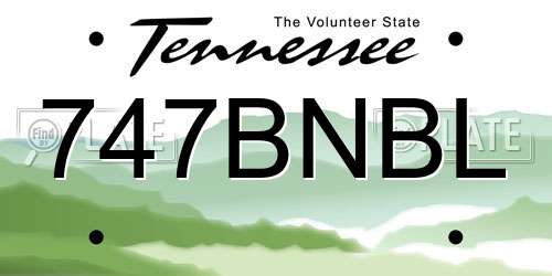 747BNBL Tennessee License Plate