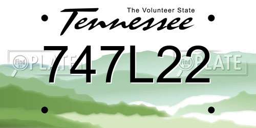 747L22 Tennessee License Plate