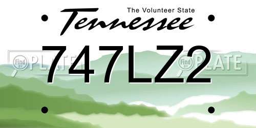 747LZ2 Tennessee License Plate
