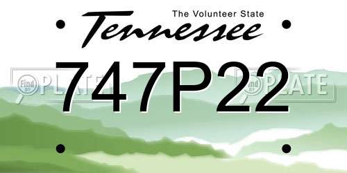 747P22 Tennessee License Plate