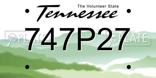 747P27 Tennessee License Plate