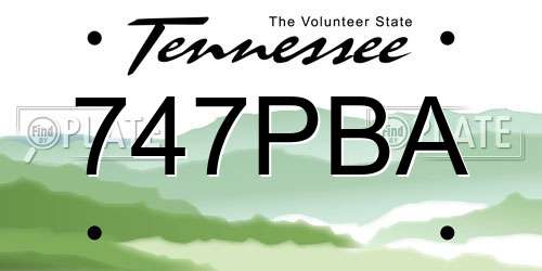 747PBA Tennessee License Plate
