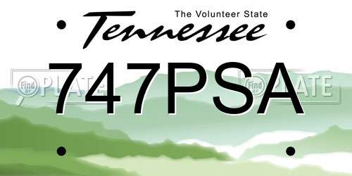 747PSA Tennessee License Plate