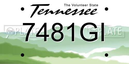7481GI Tennessee License Plate