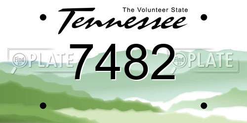 7482 Tennessee License Plate