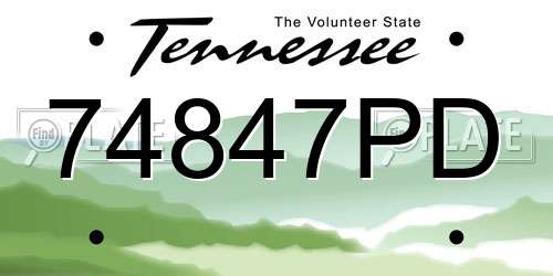 74847PD Tennessee License Plate