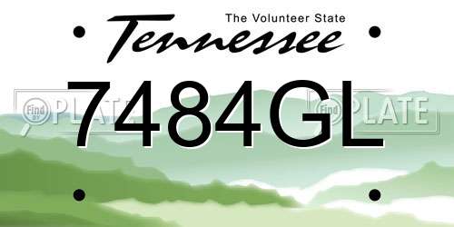 7484GL Tennessee License Plate