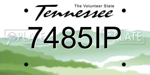 7485IP Tennessee License Plate