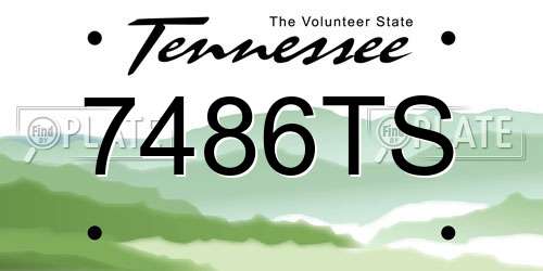7486TS Tennessee License Plate