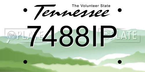 7488IP Tennessee License Plate