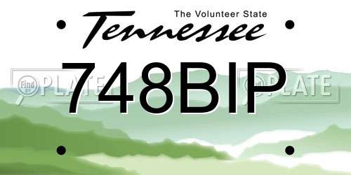 748BIP Tennessee License Plate