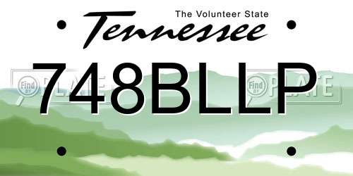 748BLLP Tennessee License Plate