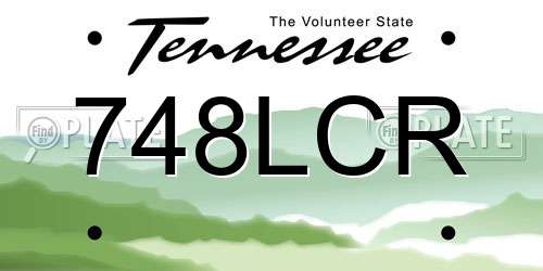 748LCR Tennessee License Plate