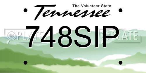 748SIP Tennessee License Plate