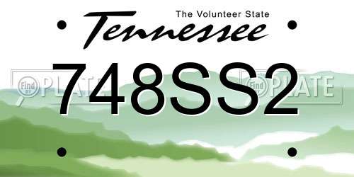748SS2 Tennessee License Plate