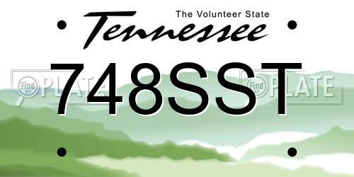 748SST Tennessee License Plate