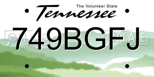 749BGFJ Tennessee License Plate