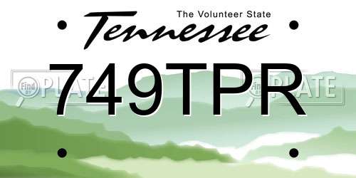 749TPR Tennessee License Plate