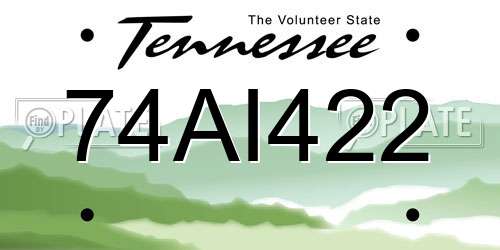 74AI422 Tennessee License Plate