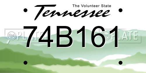74B161 Tennessee License Plate