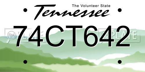 74CT642 Tennessee License Plate