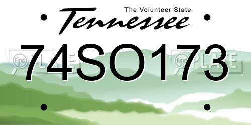 74SO173 Tennessee License Plate