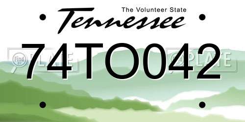 74TO042 Tennessee License Plate